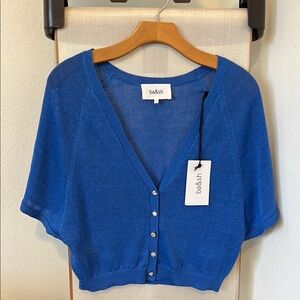 ba&sh Blue Knit Cardigan